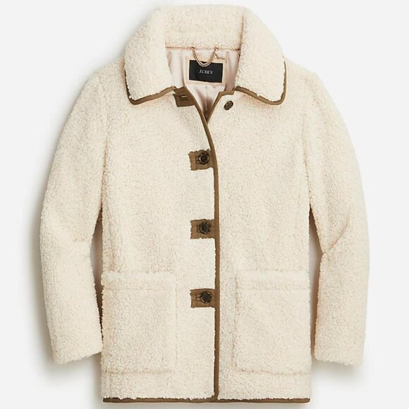 J. Crew Womens Teddy Sherpa Jacket XL - Picture 1 of 3
